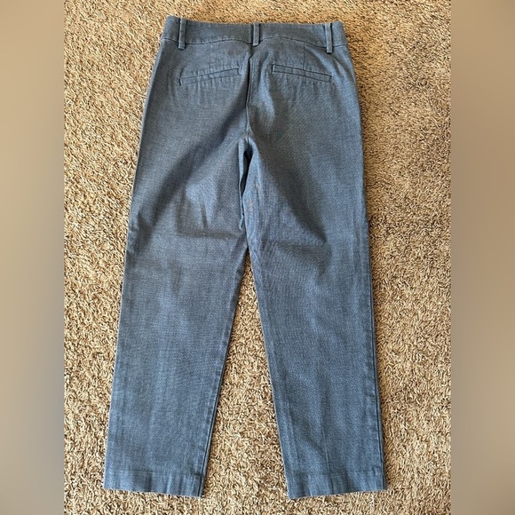 LOFT The Riviera Slim Blue Textured Cropped Work Pants Size 00 Petite - Picture 5 of 7